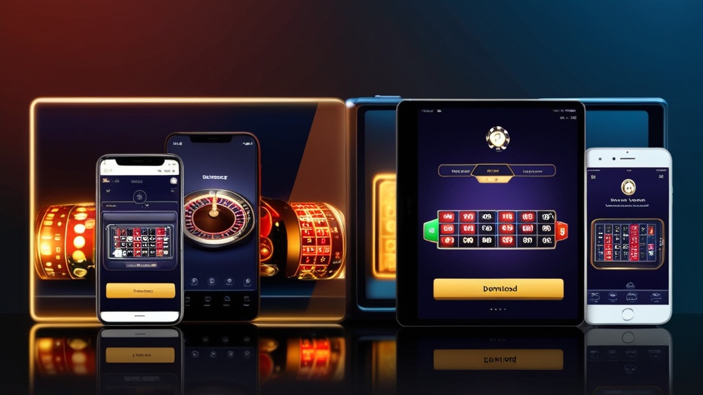 Android and iPhone phones showing a casino app download screen