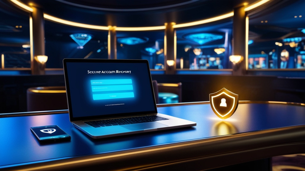 Secure password reset screen with lock icons in a dark casino-themed room